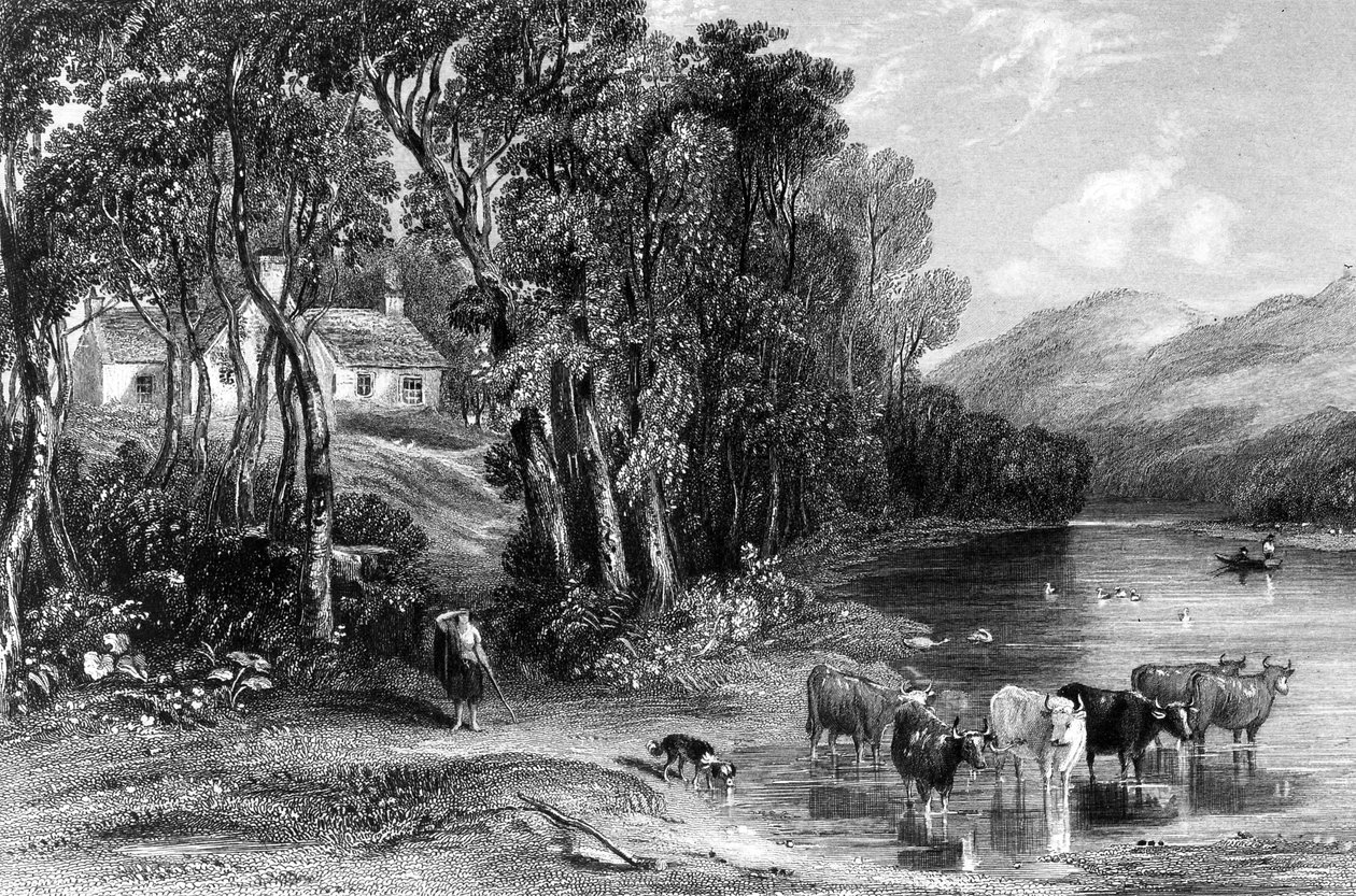 Ellisland, illusztráció John Wilson „Land of Burns” című művéből, 1840-ben megjelent alkotó: David Octavius Hill