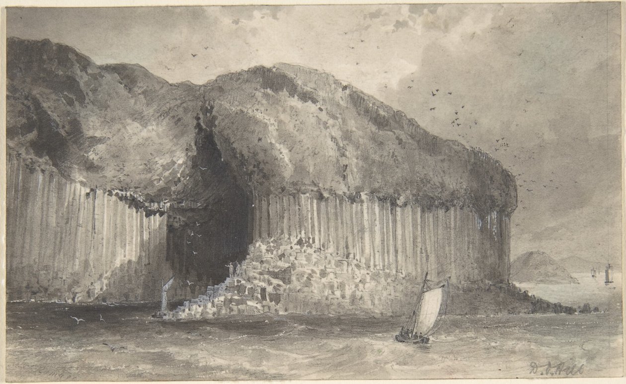 Kilátás Fingal barlangjára alkotó: David Octavius Hill
