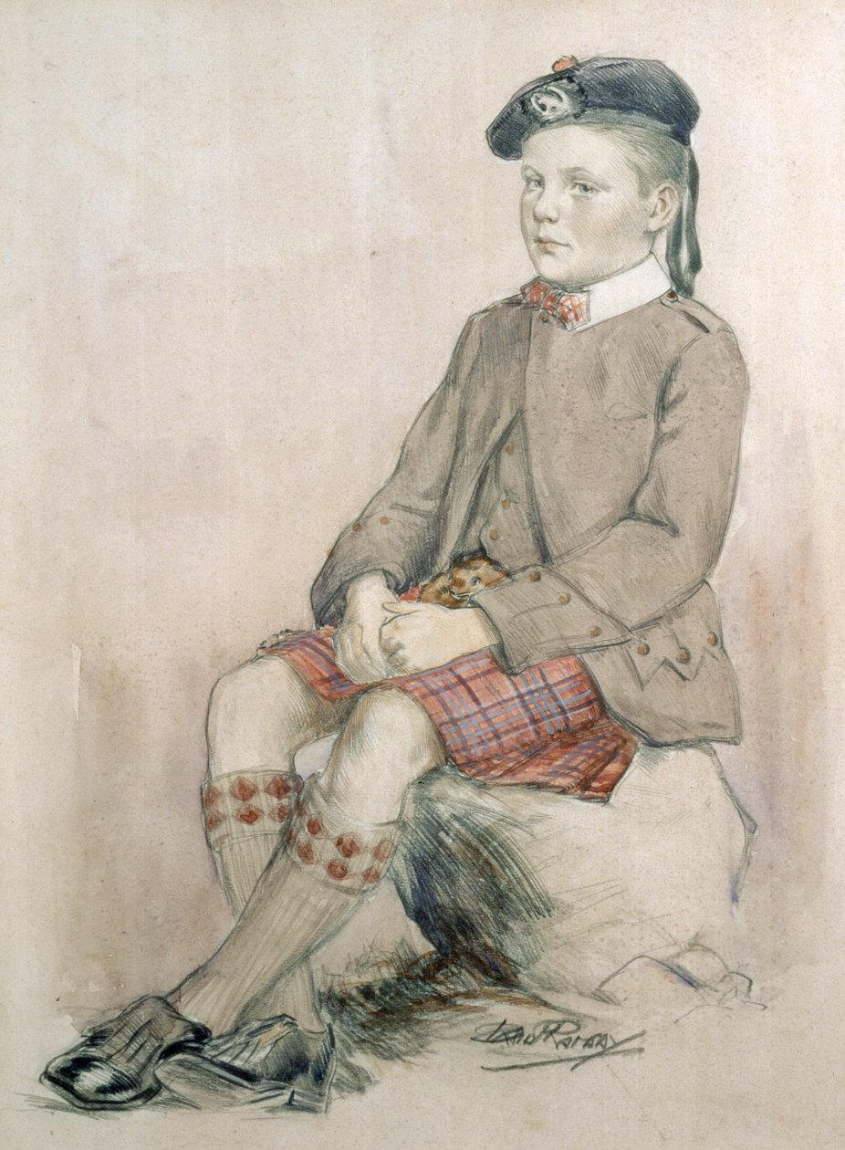 Wales hercege, VIII. Edward után, 8 évesen, királyi Stewart tartánt viselve alkotó: David Ramsay