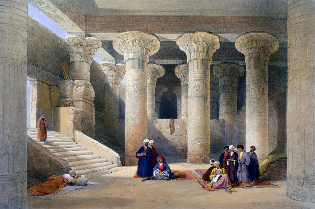 „Az esnai templom belseje, Felső-Egyiptom”, 1838 alkotó: David Roberts, Louis Haghe