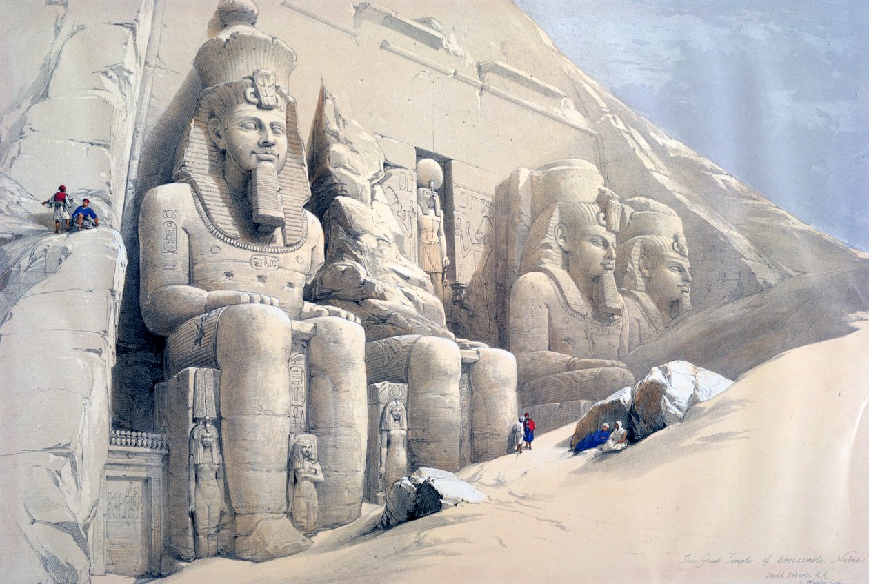 „Abu Simbel nagy temploma, Núbia”, XIX. század alkotó: David Roberts, Louis Haghe