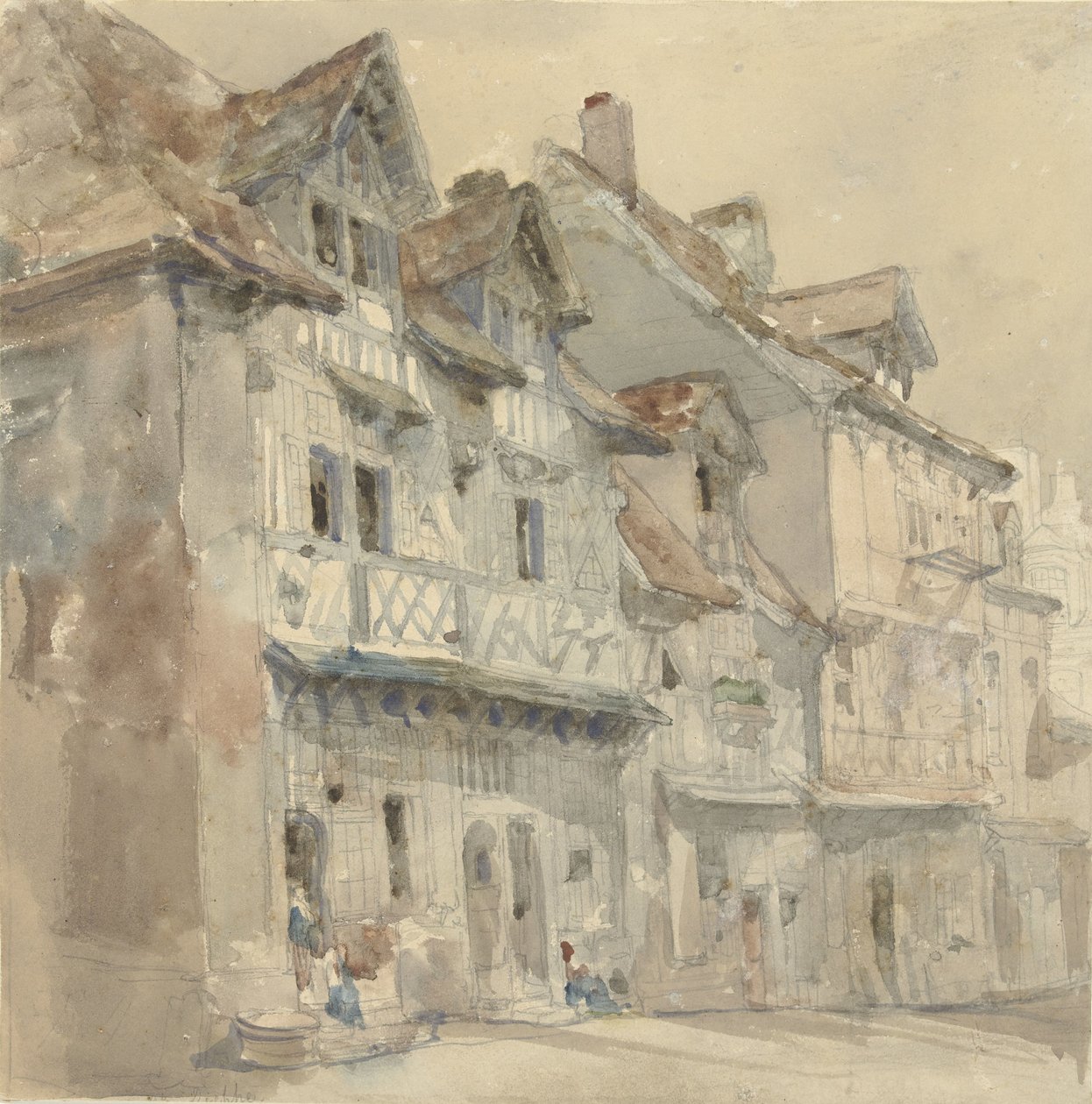Házak Dieppe-ben alkotó: David Roberts (attributed to)