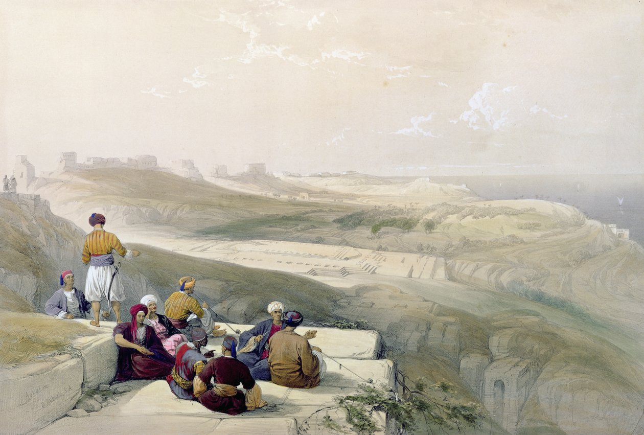 Askalon, 57. tábla a „Szentföld” II. kötetéből, vésette Louis Haghe (1806-85) pub. 1843 alkotó: David Roberts
