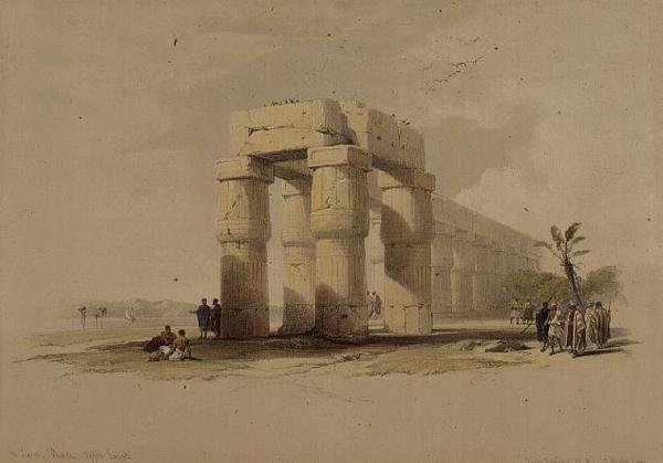 Luxorban, Thébában, Felső-Egyiptomban, az "Egyiptom és Núbia", 1. kötetből (litho) alkotó: David Roberts