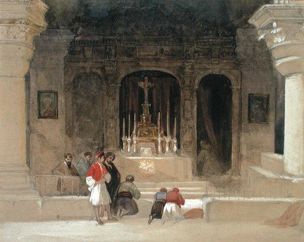 Szent Heléna kápolna, Szent Sír, Jeruzsálem, a "Szentföld" című filmből. alkotó: David Roberts