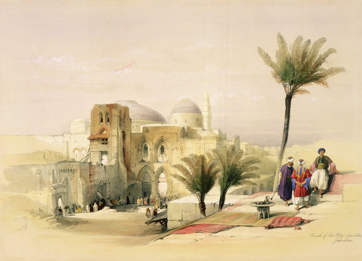 Szent Sír-templom, Jeruzsálem, 11. tábla a „Szentföld” I. kötetéből, metszett Louis Haghe (1806-85) pub. 1842 alkotó: David Roberts