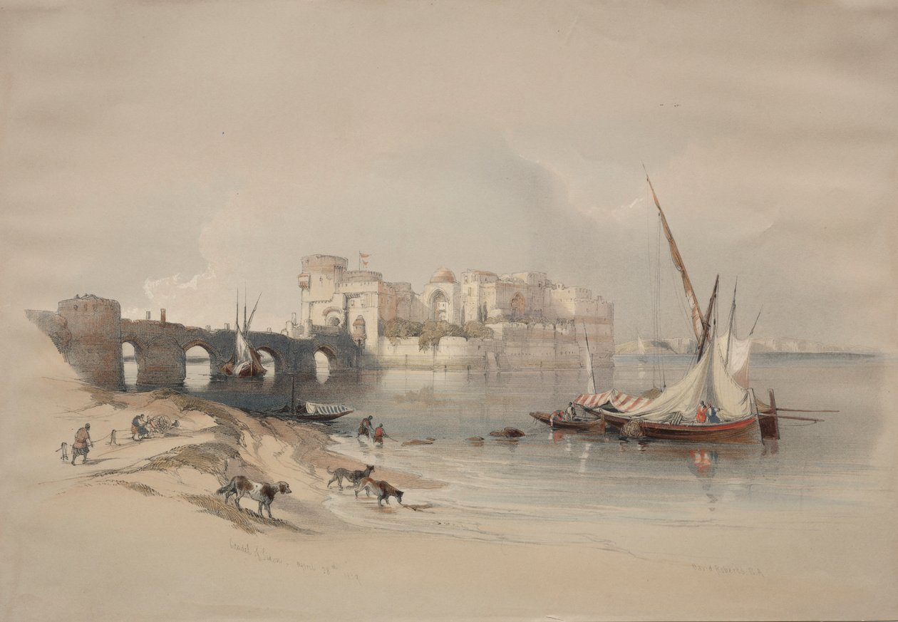 Szidoni fellegvár, 1839. alkotó: David Roberts