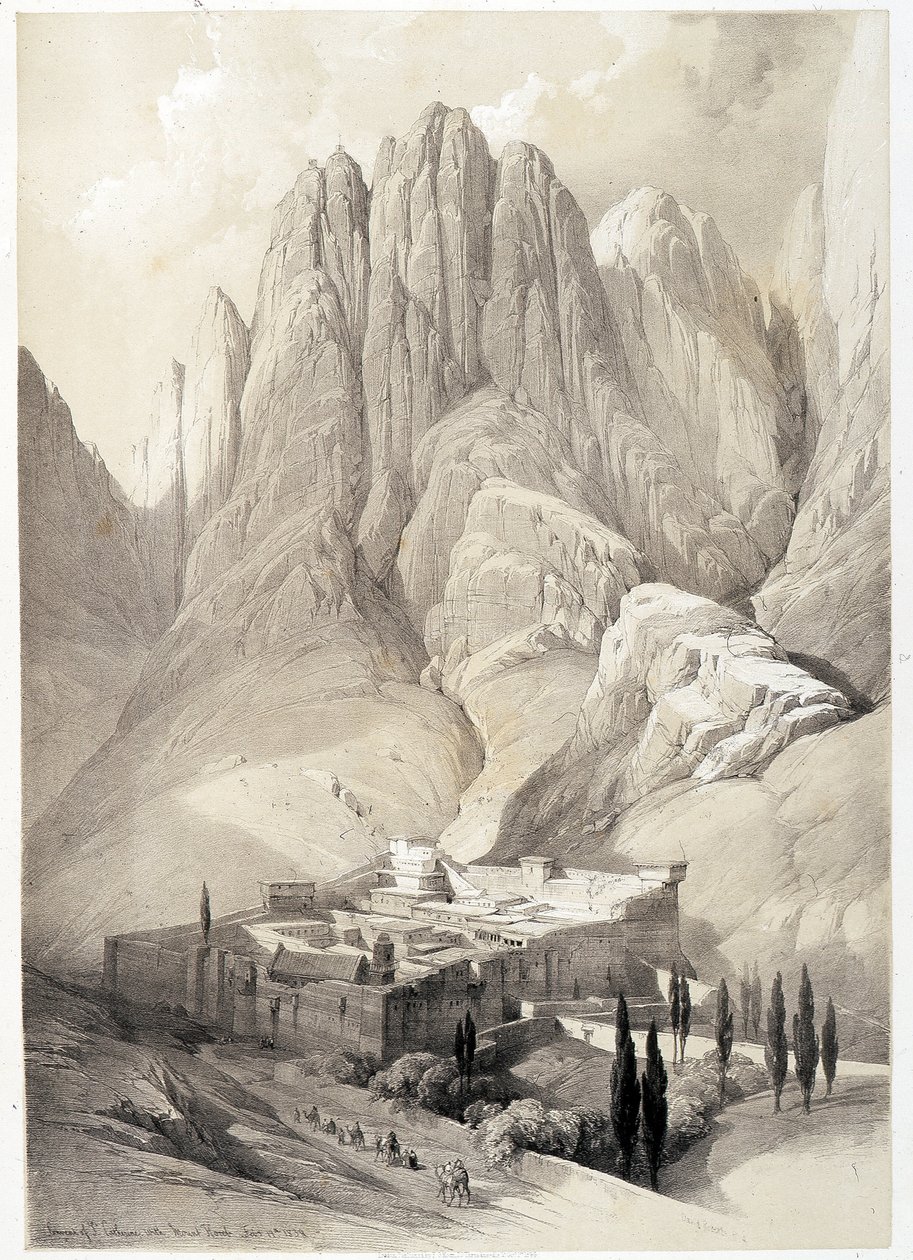 Szent Katalin kolostor, 1839. február 19-én készült rajz a „Szentföldön”, Londonban 1849. alkotó: David Roberts