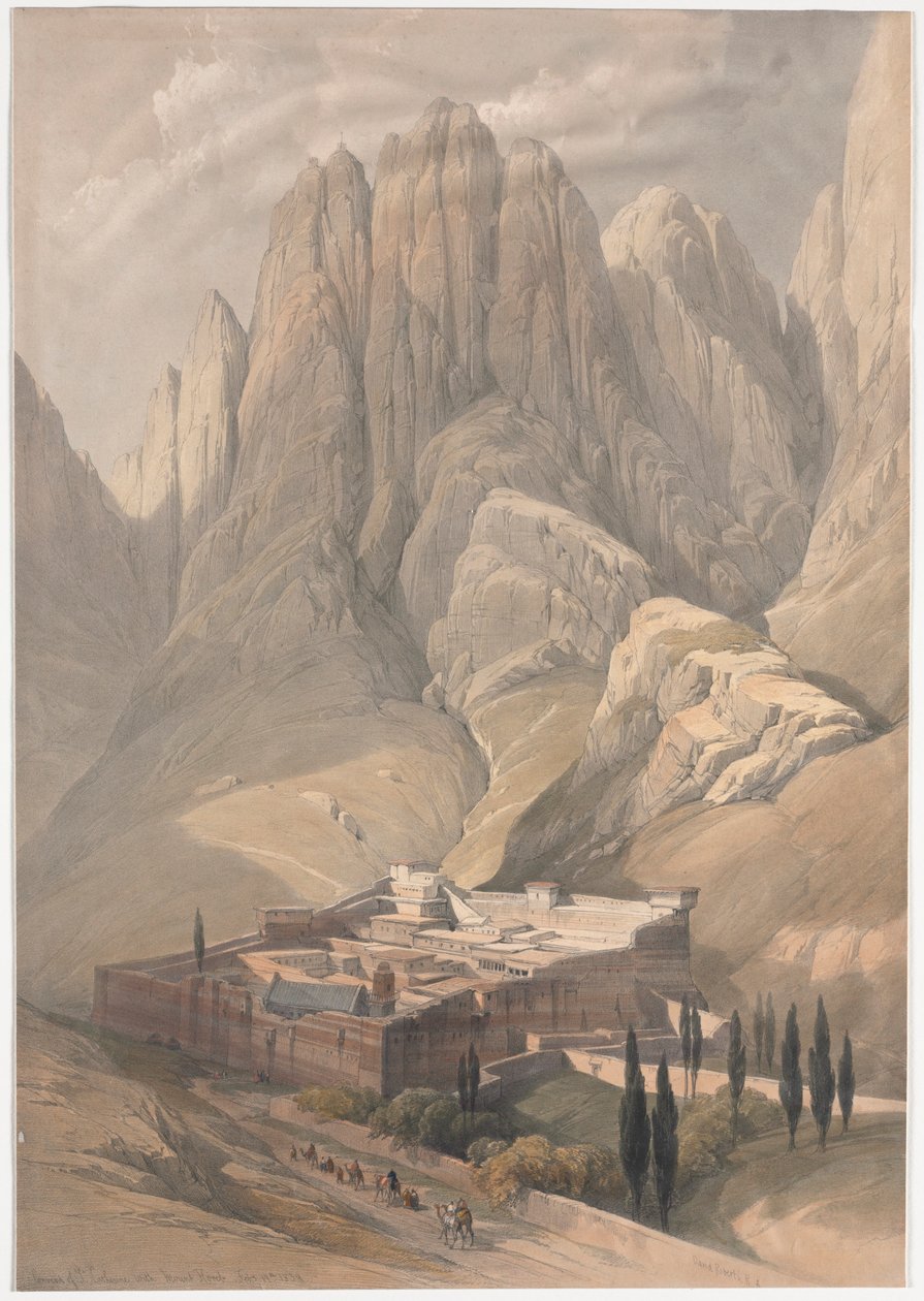 Szent Katalin kolostor a Horeb-heggyel alkotó: David Roberts