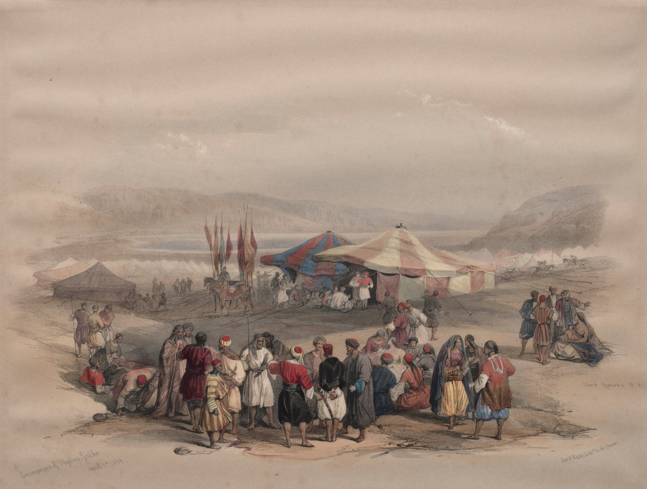 Zarándokok tábora, Jerikó, 1839. alkotó: David Roberts