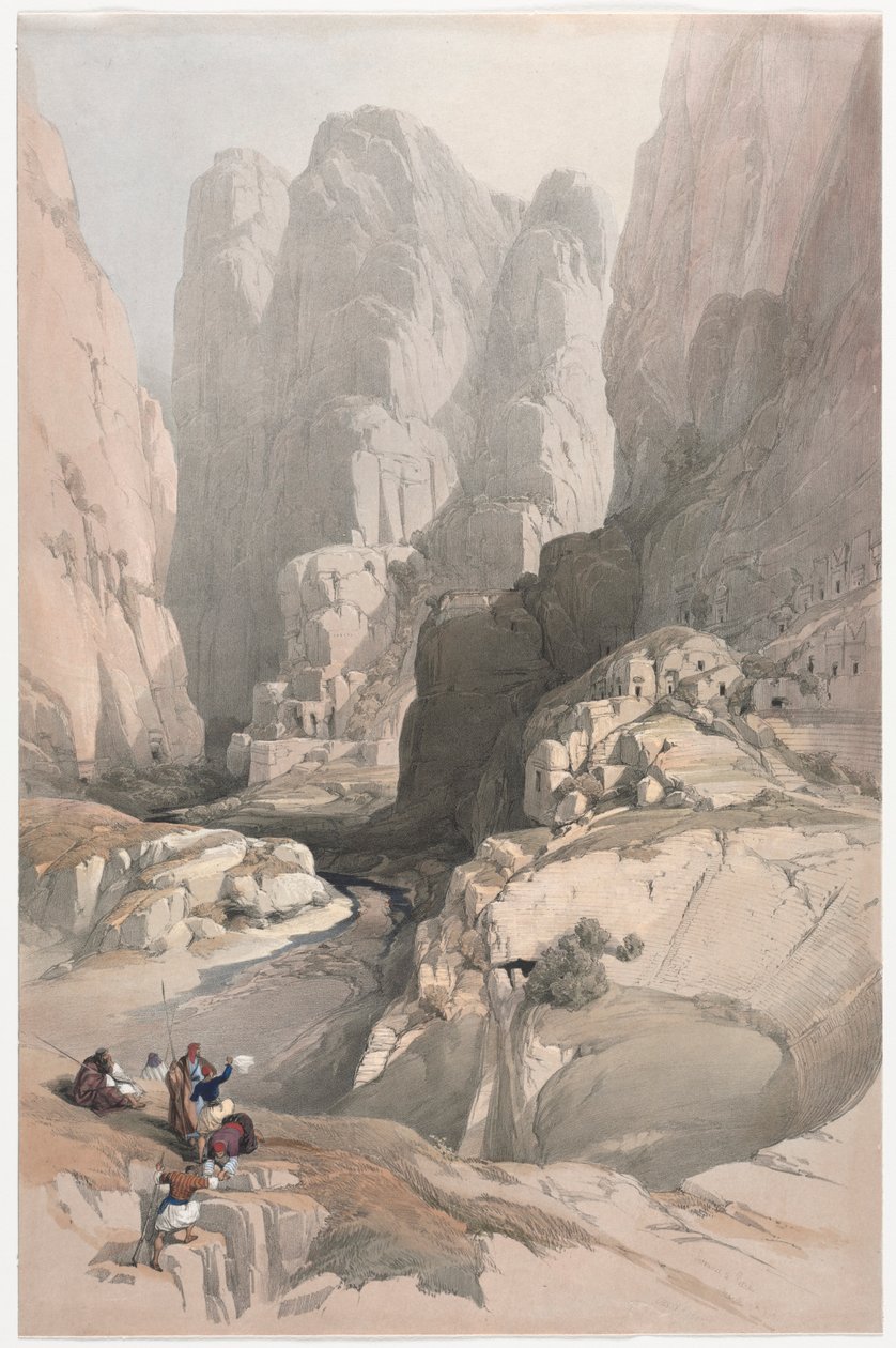 Petra, a Színház bejárata, 1839. alkotó: David Roberts