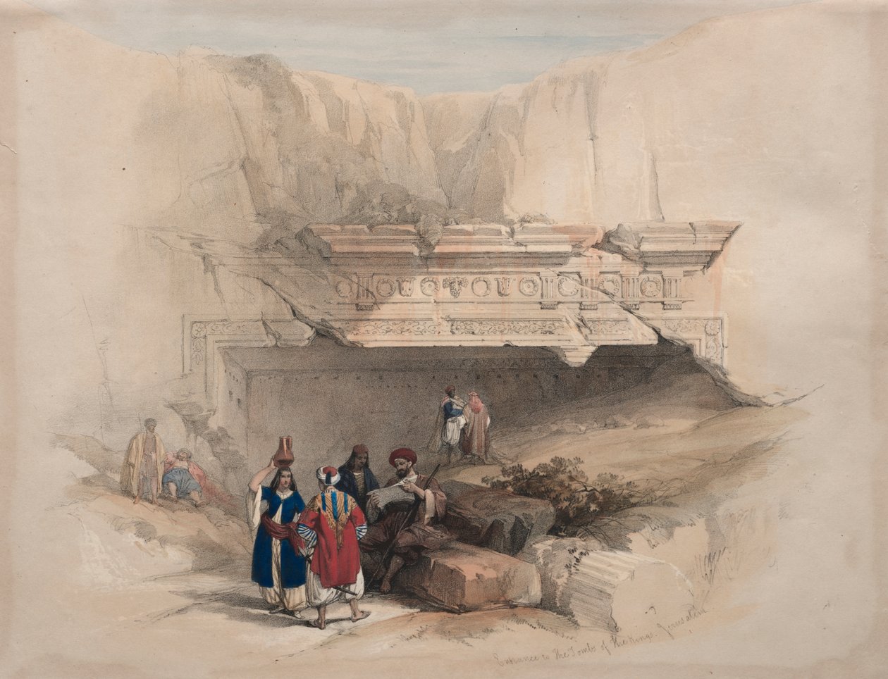 A Királyok Sírjainak bejárata, Jeruzsálem alkotó: David Roberts