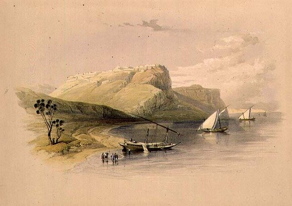 Ibrim erődje, Núbia, "Egyiptom és Núbia", 1. kötet (litográfia) alkotó: David Roberts