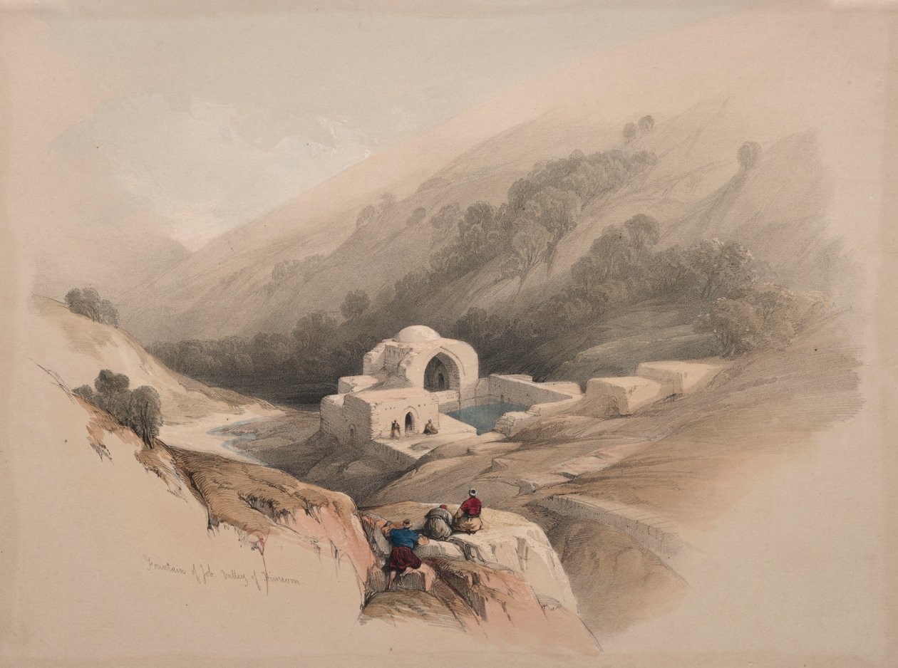 Jób kútja, Hinnom völgye, 1839. alkotó: David Roberts