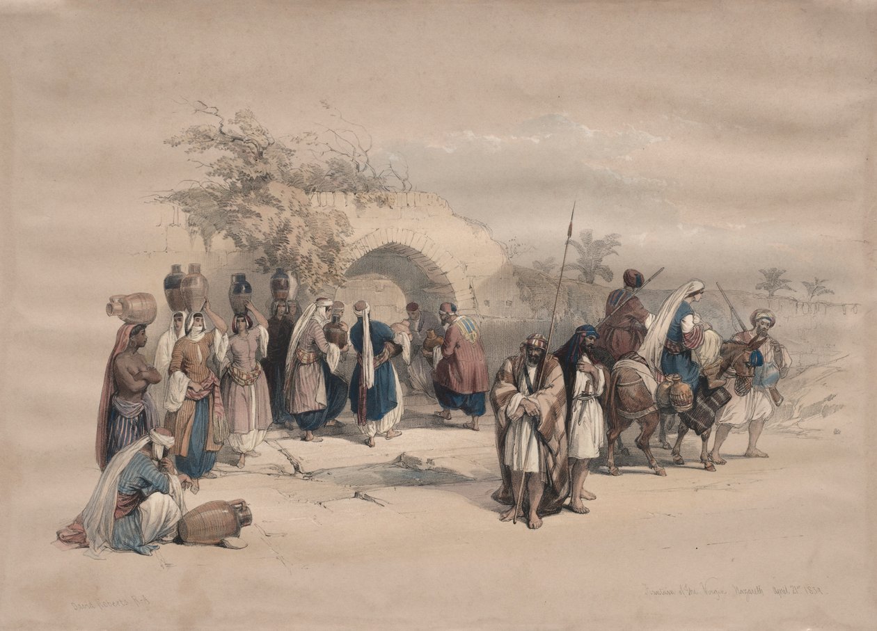 Szűz kútja, Názáret, 1839. alkotó: David Roberts