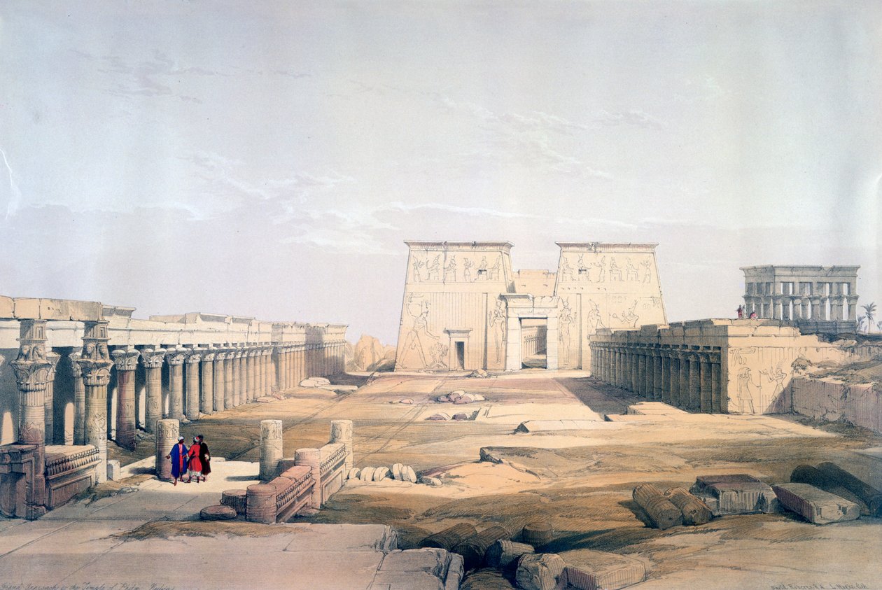 Grand Approach to the Temple of Philae, Núbia, 19. század alkotó: David Roberts