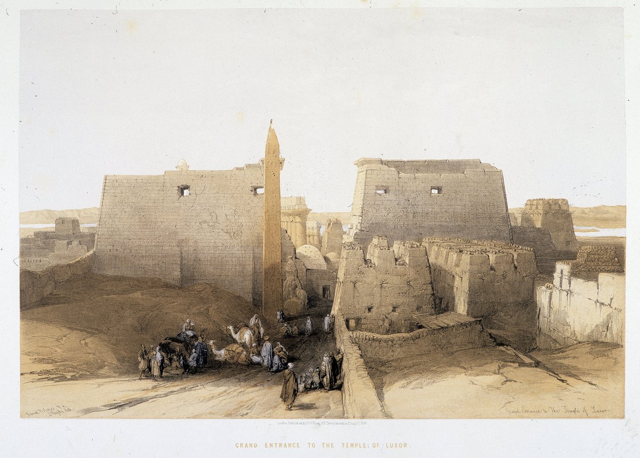 Luxor (Luxor) templomának nagy bejárata a „Szentföldön”, London 1849 alkotó: David Roberts