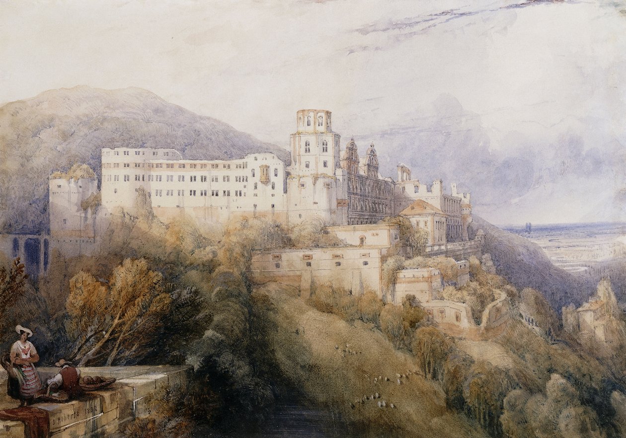Heidelberg, A pfalzi választófejedelmek palotája, 1832 alkotó: David Roberts