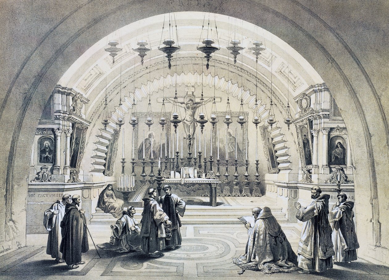 A jeruzsálemi Szent Sír-templom belseje alkotó: David Roberts