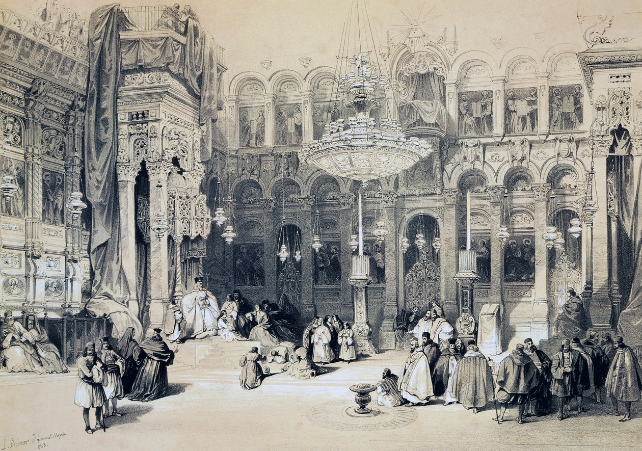 A jeruzsálemi Szent Sír-templom belseje alkotó: David Roberts