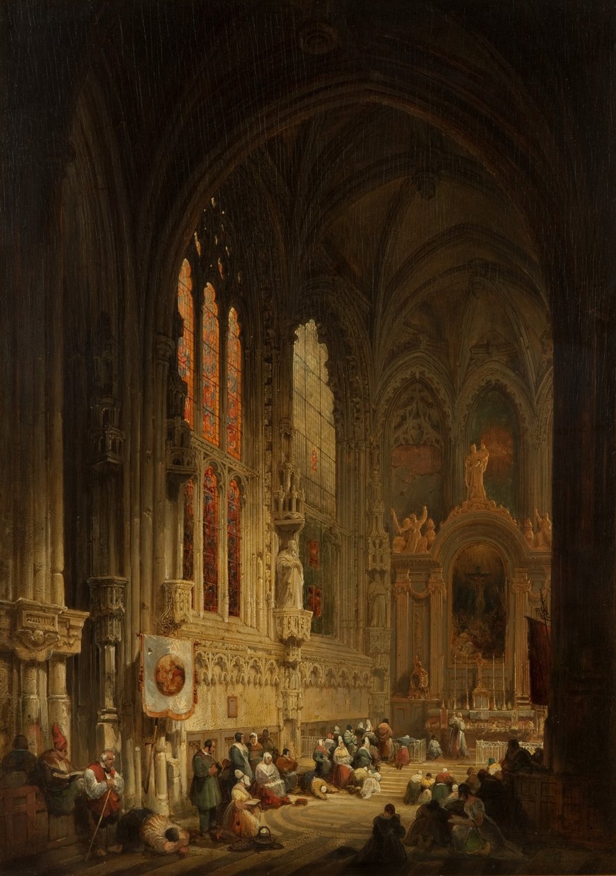 Egy katedrális belseje, 1822 vagy 1829 alkotó: David Roberts