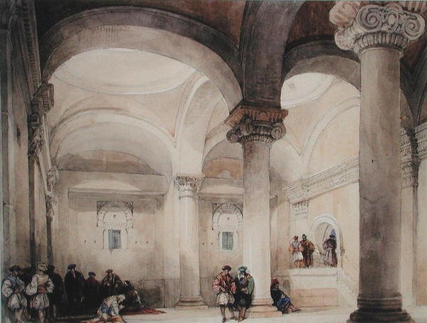 Egy mecset belseje, 1835 körül (akvarell, papír) alkotó: David Roberts