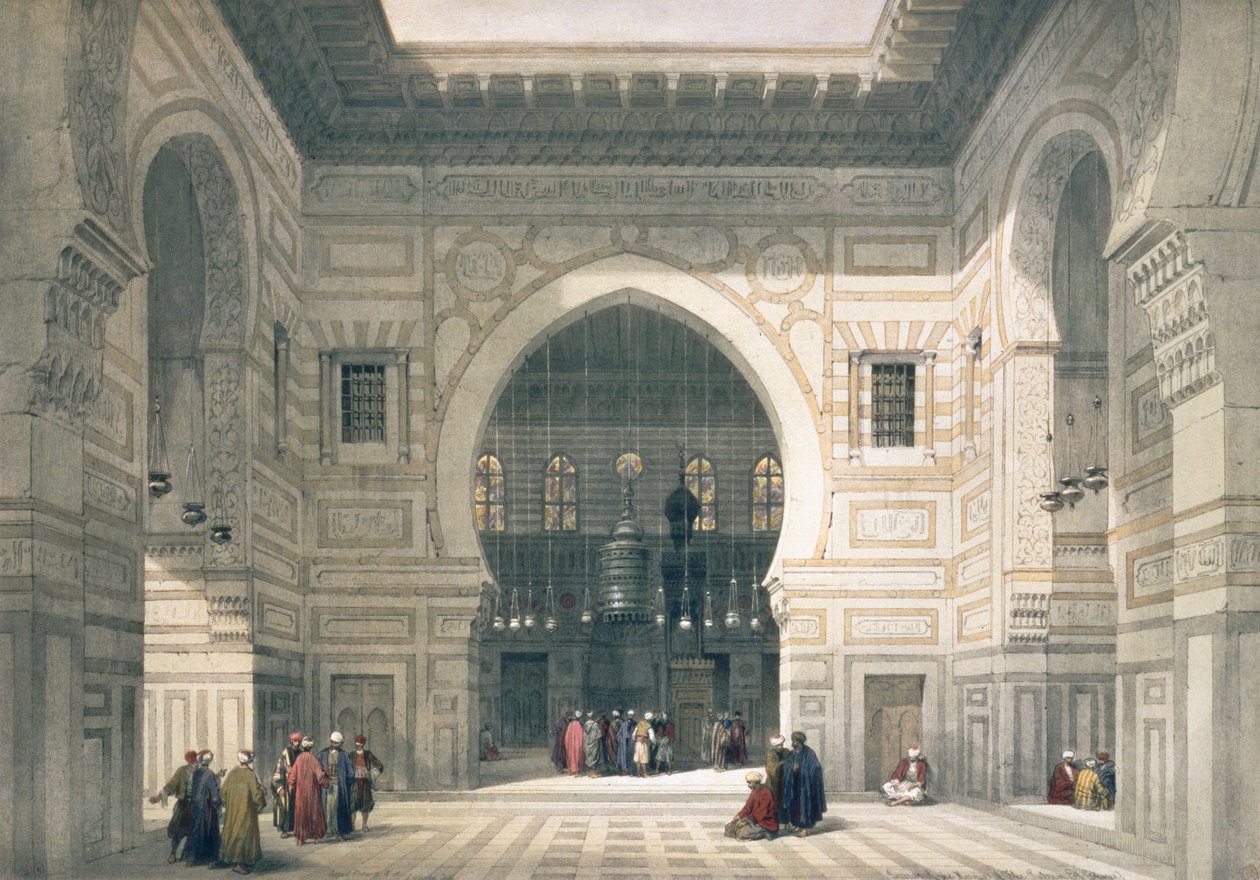 Hasszán szultán mecsetjének belseje, Kairó, Egyiptom, 19. század alkotó: David Roberts
