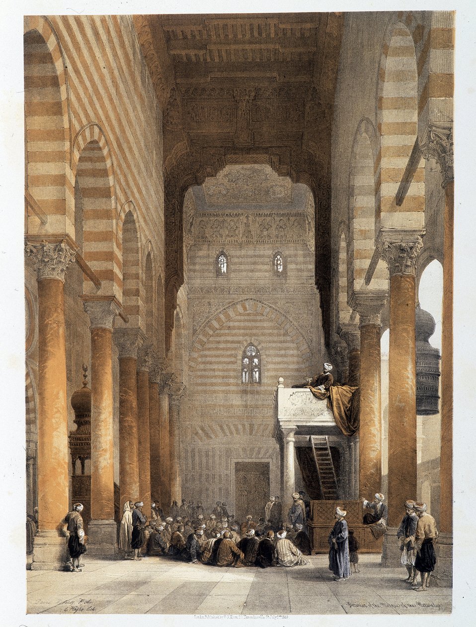 A kairói Metwalys mecset belseje a „Szentföldön”, London 1849 alkotó: David Roberts