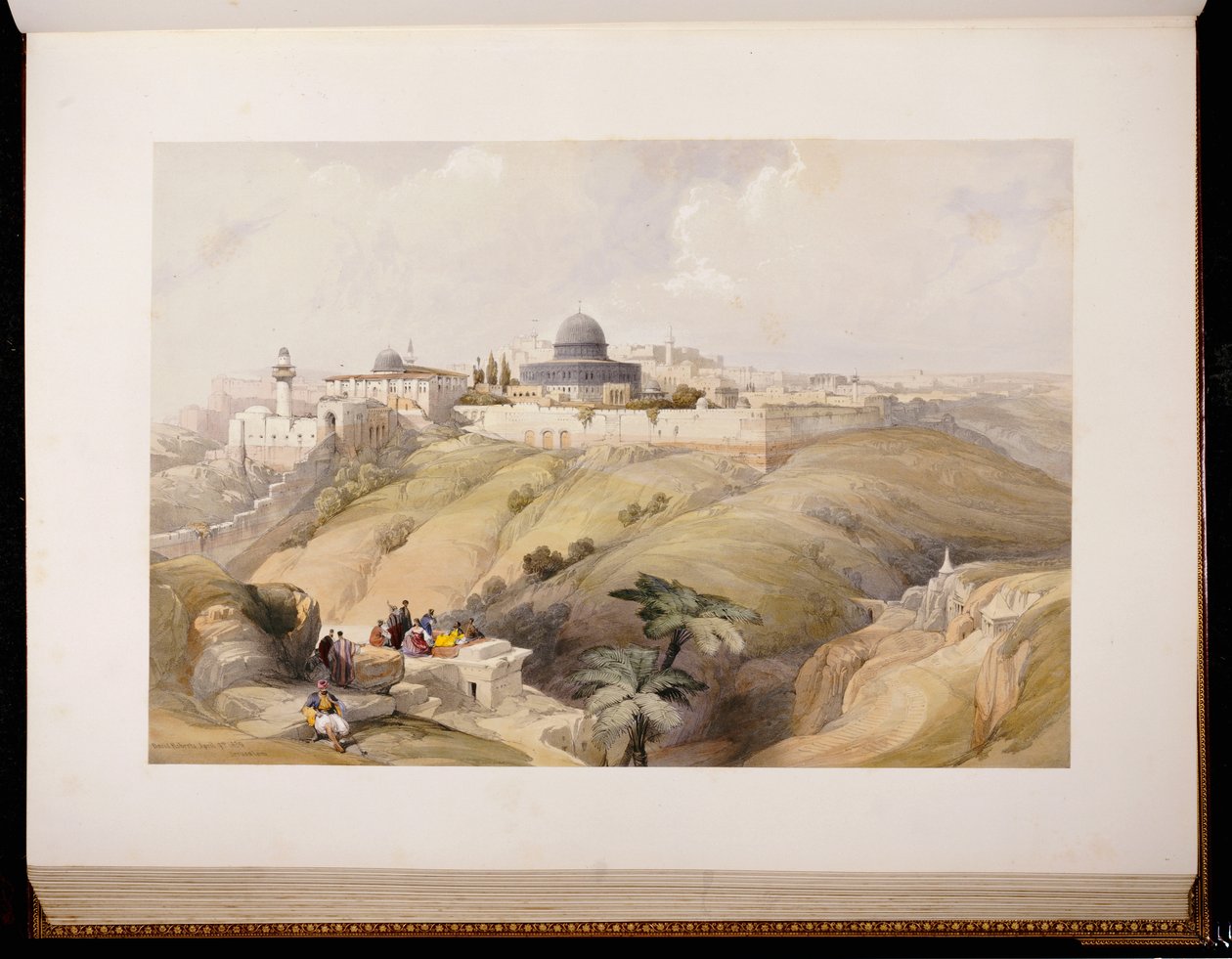 Jeruzsálem, 1839. április 9., vésette: Louis Haghe, 1843 alkotó: David Roberts