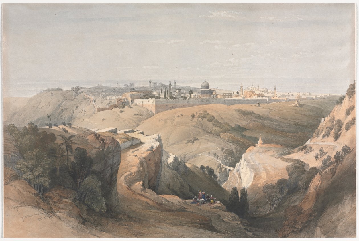Jeruzsálem az Olajfák hegyéről, 1839. alkotó: David Roberts