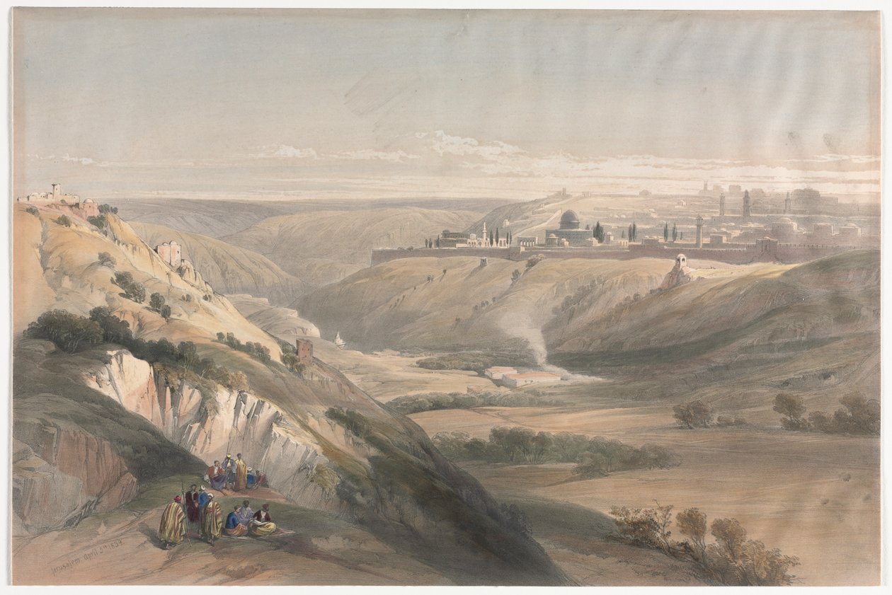 Jeruzsálem az Olajfák hegyéről, 1839. alkotó: David Roberts