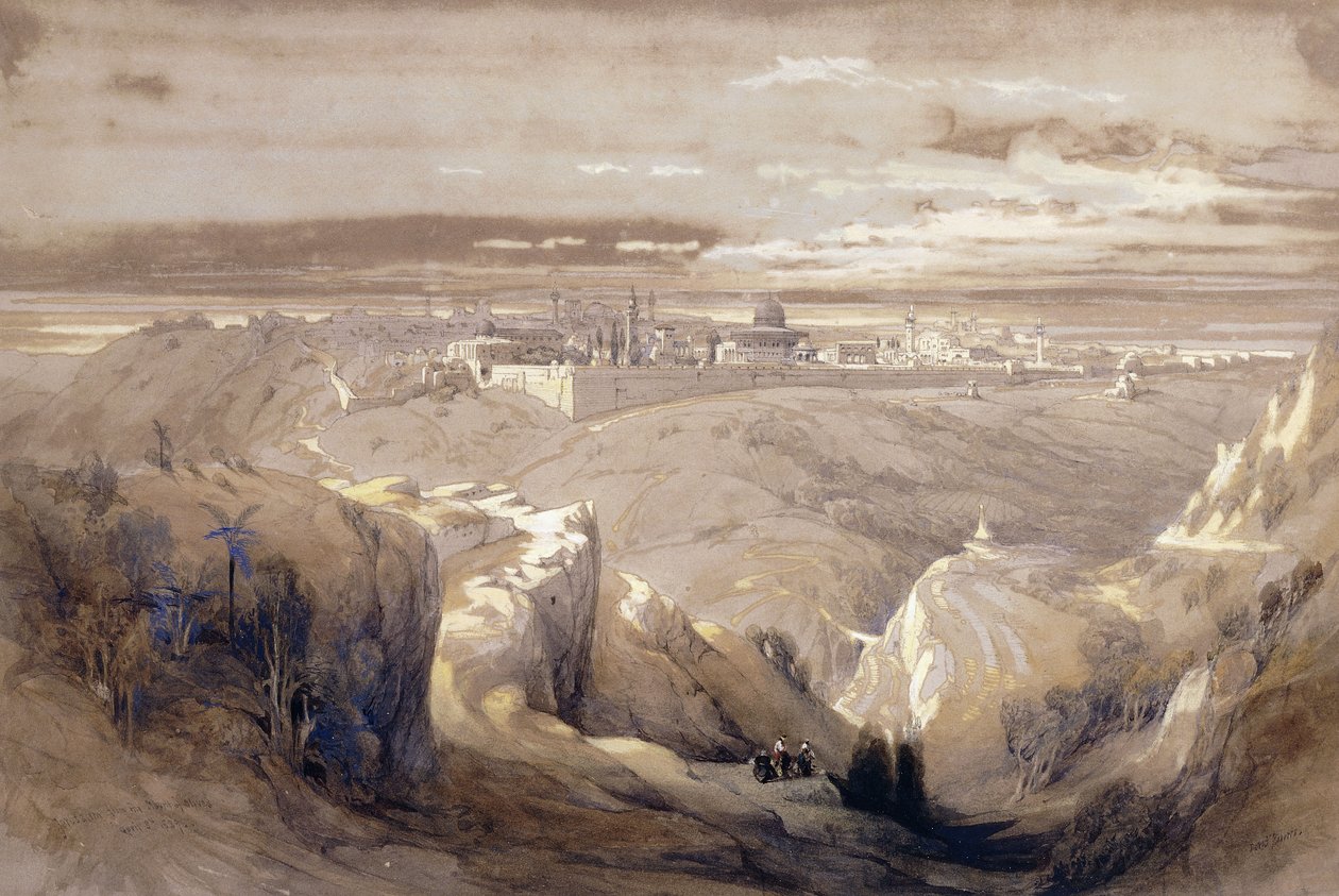 Jeruzsálem a Betániába vezető úttól, alkotó: David Roberts