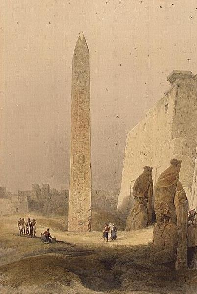 Obeliszk Luxorban, "Egyiptom és Núbia", Vol.1 (litho) alkotó: David Roberts