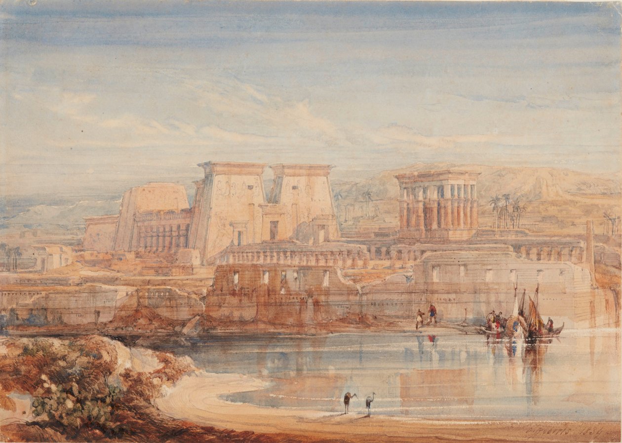 Philae: Kilátás a templomokra dél felől alkotó: David Roberts