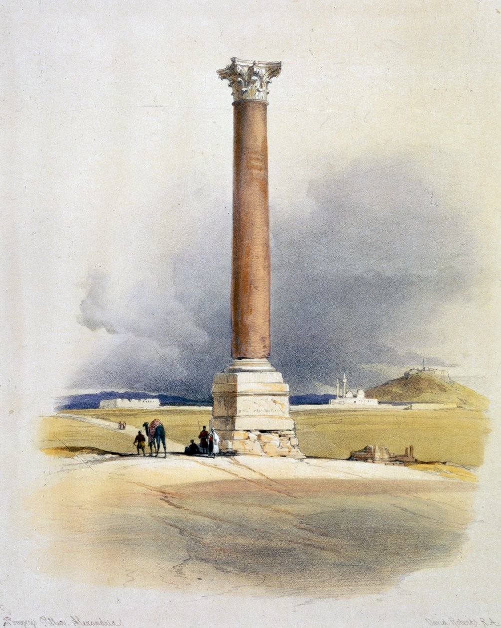 Pompeius oszlopa, Alexandria, Egyiptom, 19. század alkotó: David Roberts
