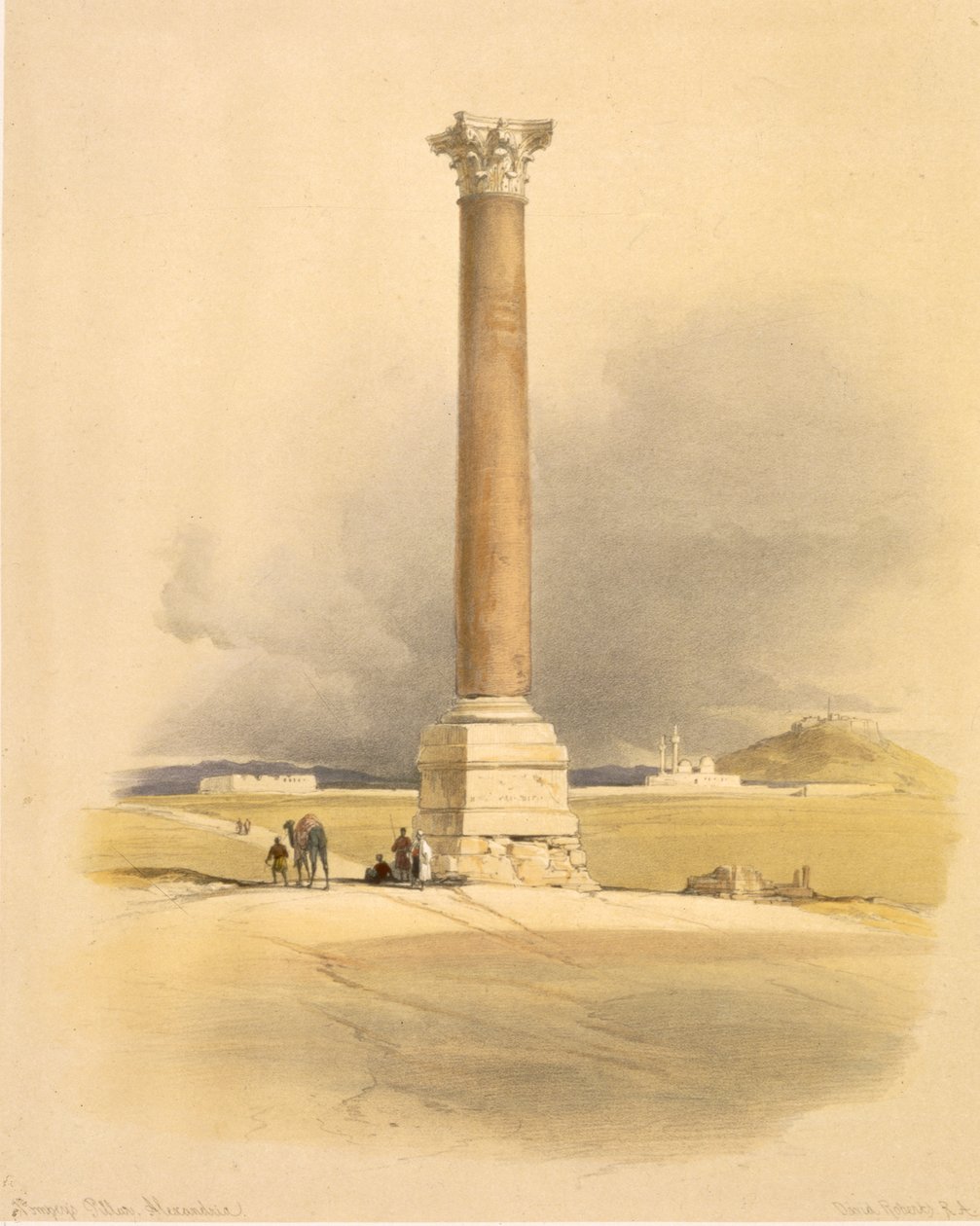 Pompeius oszlopa, Alexandria, az "Egyiptom és Núbia", 1. kötet (litho) alkotó: David Roberts
