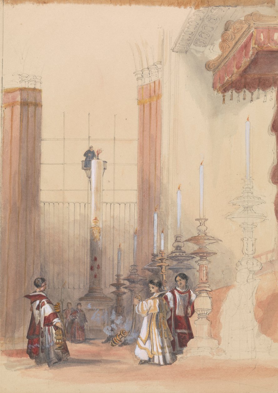A sevillai katedrális előkészítő vázlata alkotó: David Roberts