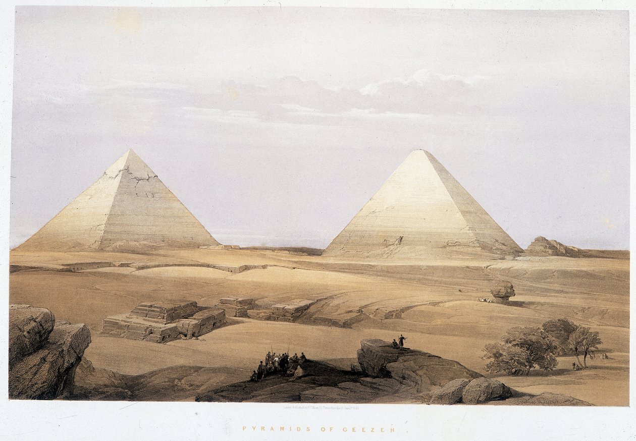 Geezeh piramisai – a „Szentföldön”, London 1849 alkotó: David Roberts