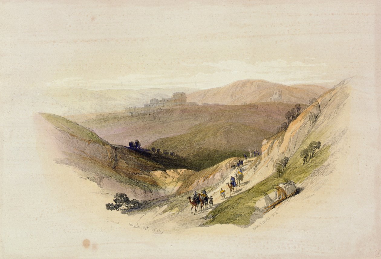 Semua romjai, 1839. március 16. a „The Holy Land” 1. kötetéből; metszett: Louis Haghe (1806-85), megjelent Londonban, 1842 alkotó: David Roberts