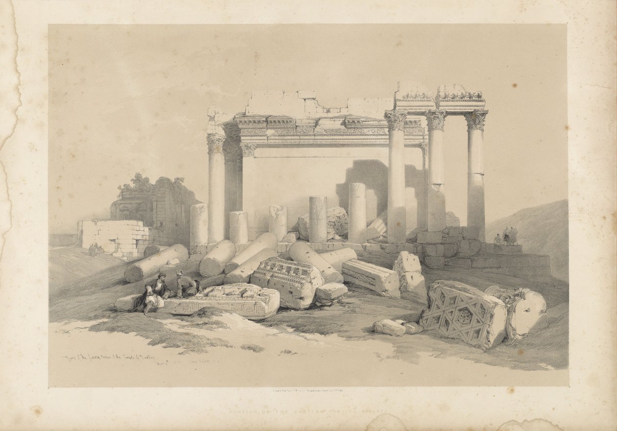 A Baalbek-i templom keleti portikuszának romjai alkotó: David Roberts