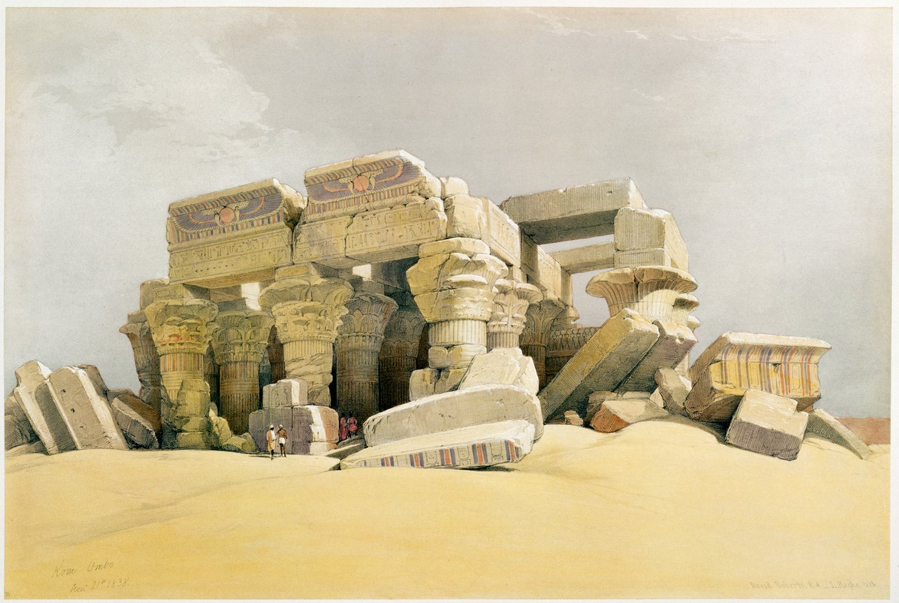 „Kom Ombo templomának romjai”, Egyiptom, 1845 alkotó: David Roberts
