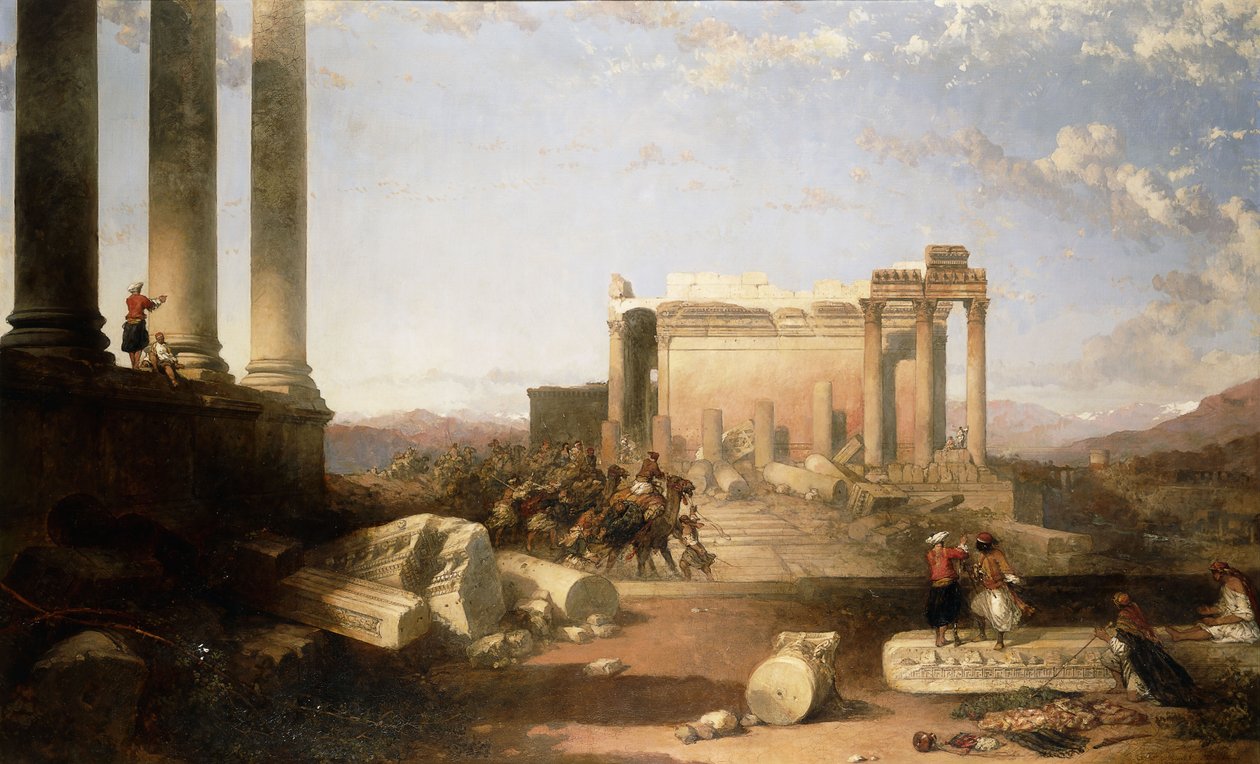 A Nap templomának romjai Baalbecben, 1861 alkotó: David Roberts