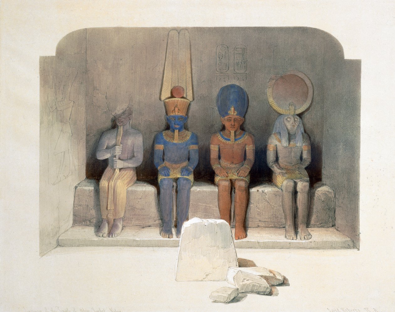 Abu Simbel templom szentélye, Egyiptom, 19. század alkotó: David Roberts