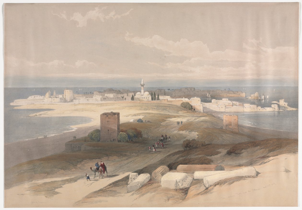 Sur vagy Tsor, ősi abroncs a földszorosról, 1839. alkotó: David Roberts