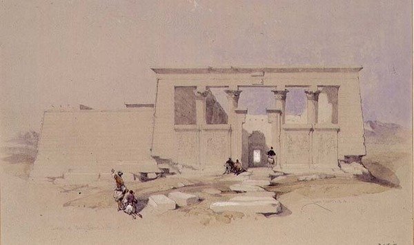 Templom Wady Dabodban, Núbia, 1849 alkotó: David Roberts