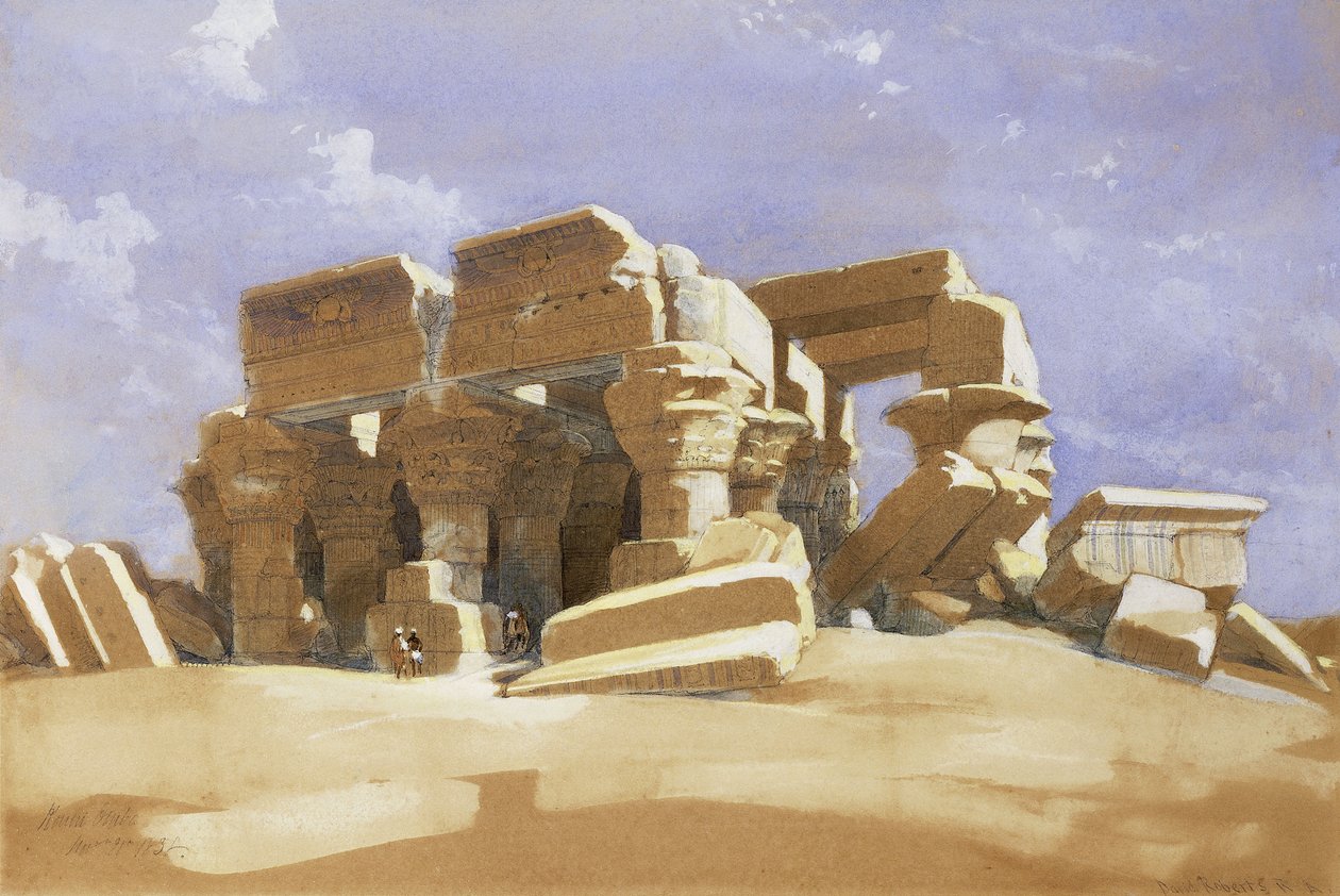 Kom Ombo temploma, Felső-Egyiptom, 1838 alkotó: David Roberts