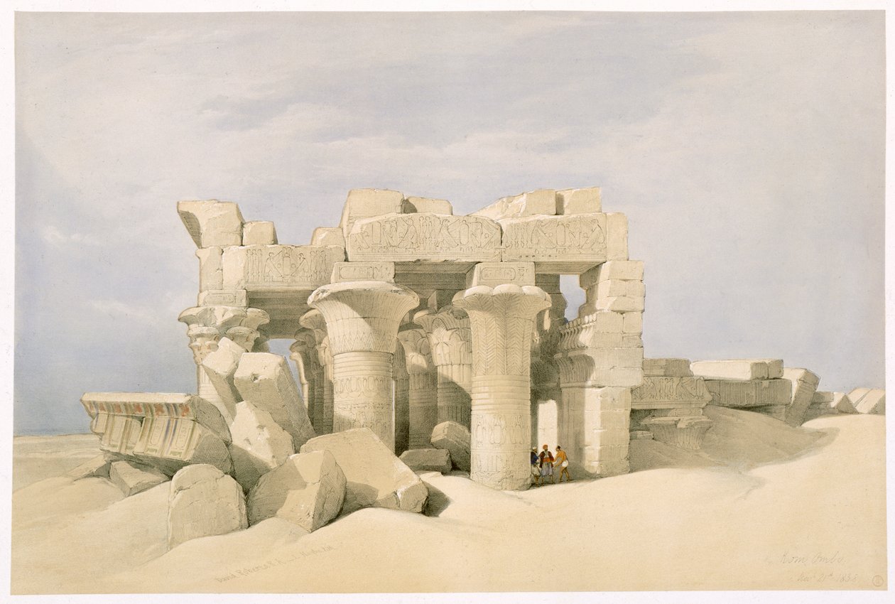 Szobek és Horuss temploma Kom Ombóban, Egyiptom, 19. század alkotó: David Roberts
