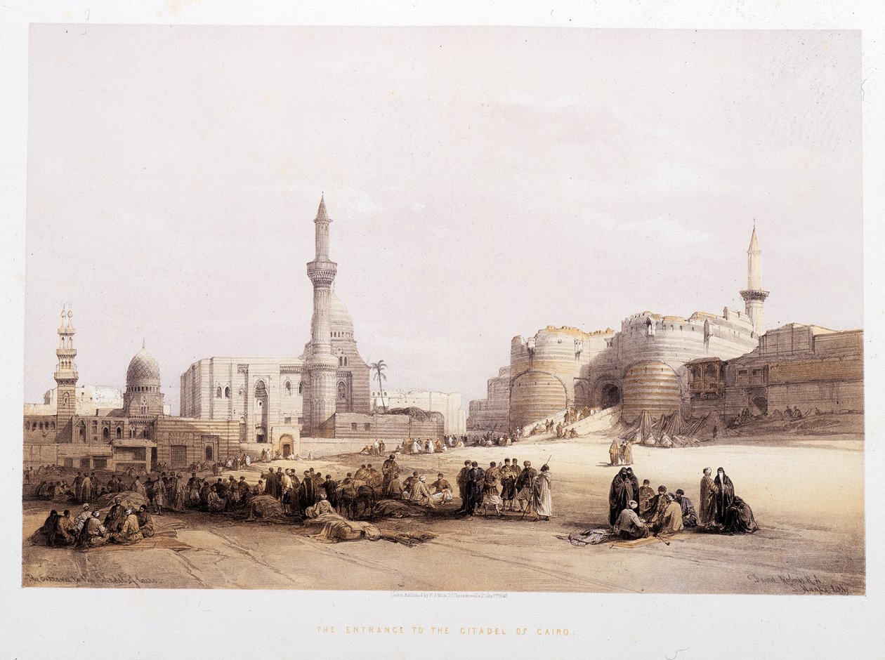 A kairói citadella bejárata (Kairó) – David Roberts „A Szentföld” című filmjében, London, 1849 alkotó: David Roberts