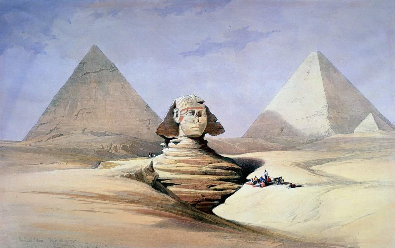 A nagy szfinx és a gízai piramisok, 1838-1839 alkotó: David Roberts