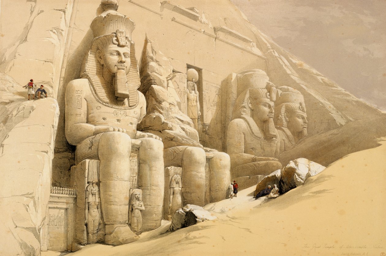 "Abu Simbel nagy temploma, Núbia", Egyiptom, 1845 alkotó: David Roberts